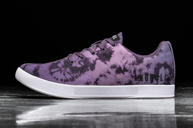 Dark Nobull Dark Wisteria Tie-Dye Canvas Men\'s Trainers | CA T1397C